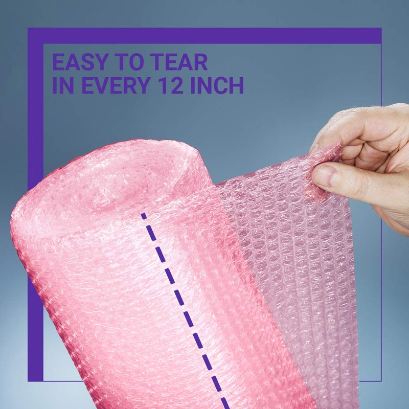 Pacific Mailer 2-Pack Anti-Static Bubble Cushioning Wrap Rolls, 3/16" x 12" x 72' ft Total, Perforated Every 12", 20 Fragile Stickers for Packaging, Shipping, Mailing - Image 3